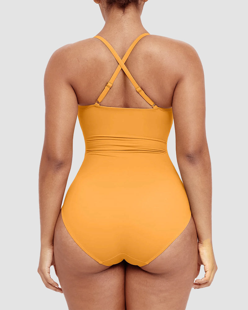Keyhole Ruched One-Piece Swimsuit | Sculpting Fit | Subtle Luxe Detail