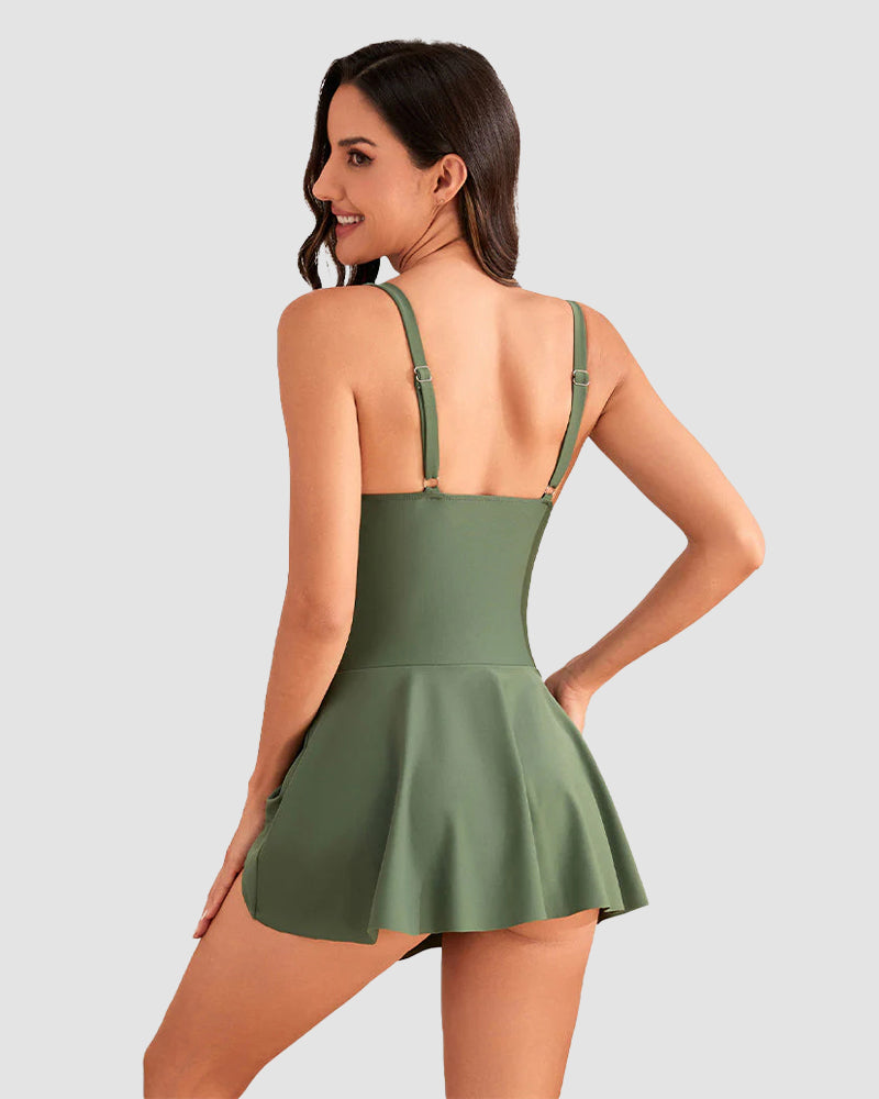 Serena Swim Dress | One-Piece Elegance | Flattering Fit & Playful Flair