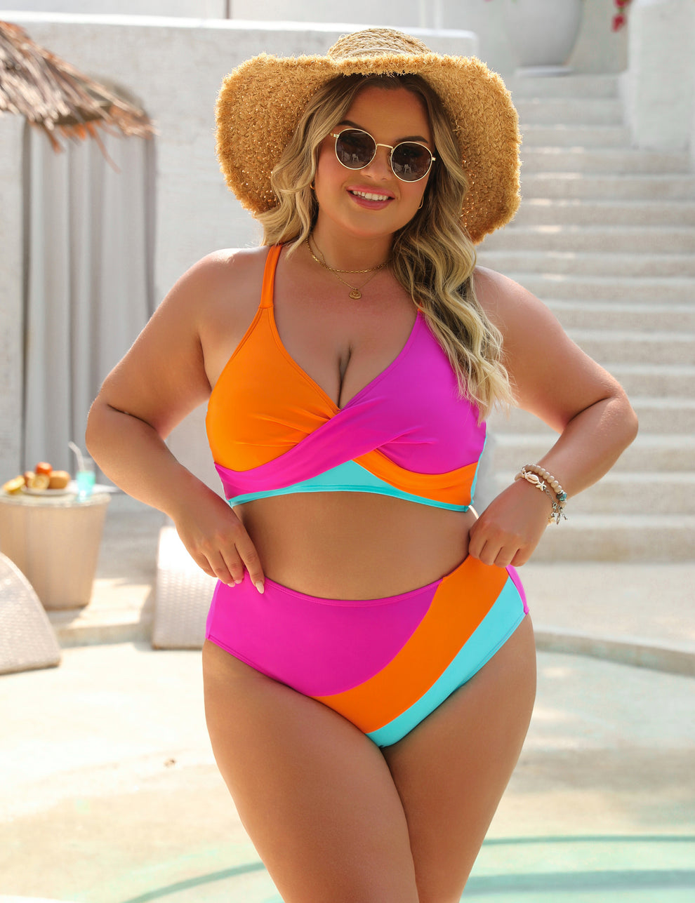 Riviera Set | Colorblock Design | High-Waisted Bikini
