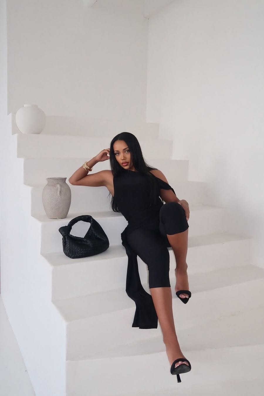 Black One-Shoulder Biker Romper | Sculpted Fit | Modern Minimalist Edge