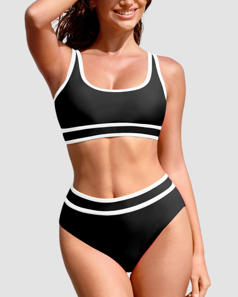 Vivid Wave Bikini Set | Sporty Cut | Bold Contrast Colors