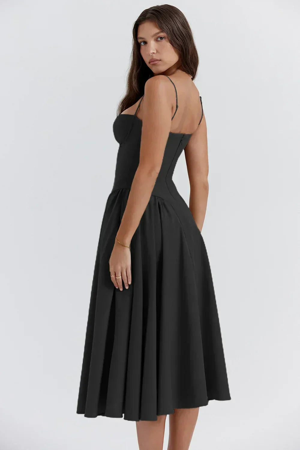 Strapless Midi Dress | Elegant | A-Line Silhouette