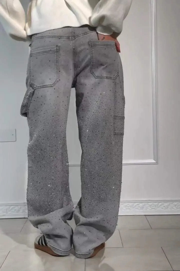 Wide-Leg Paint Splatter Jeans | High-Waisted & Relaxed | Edgy & Trendy
