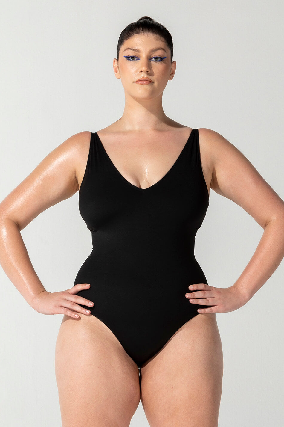 Sleek Contour Swimsuit | V-Neck One-Piece | Sculpting & Supportive