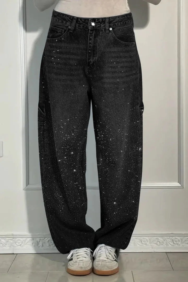 Wide-Leg Paint Splatter Jeans | High-Waisted & Relaxed | Edgy & Trendy