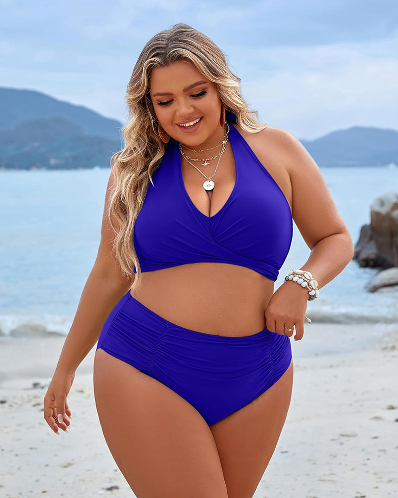 TwistFit Bikini Set | V-Neck Wrap Top | High-Waisted Bottom