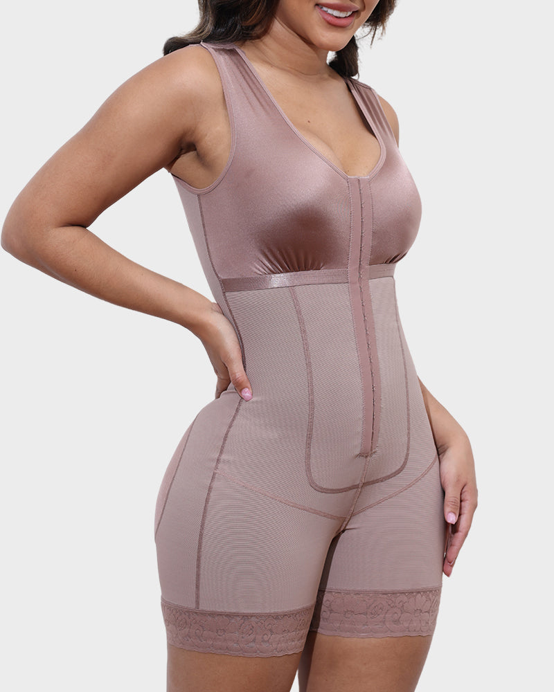 ContourCurve Bodysuit | Full Body Shaper | Zipper Front & Lace Trim