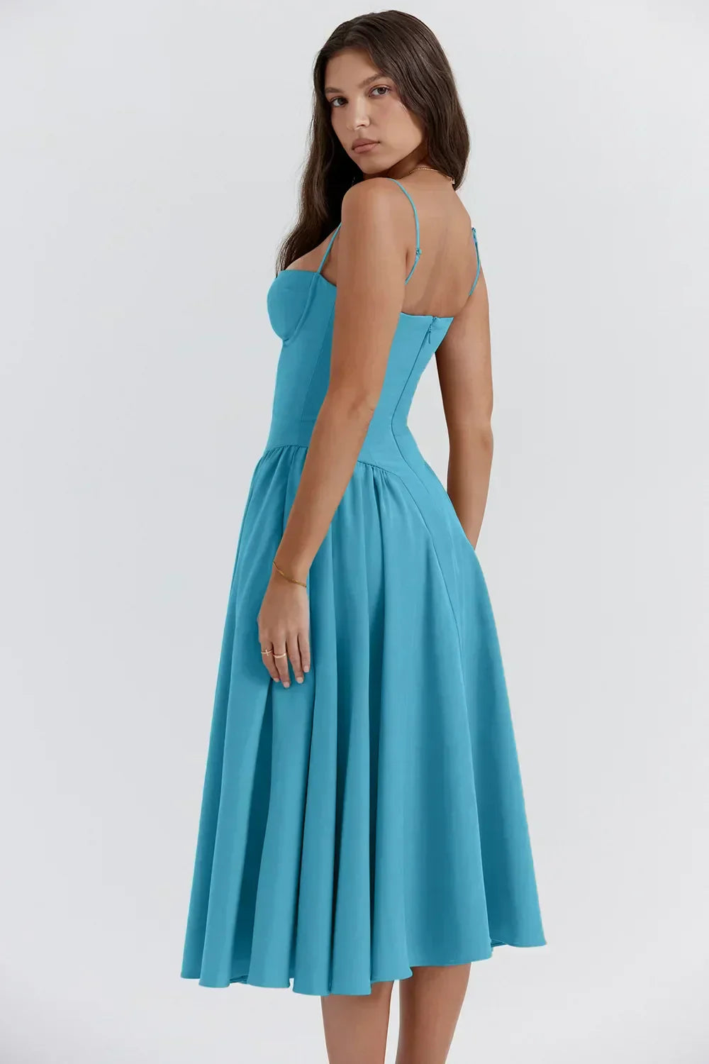 Strapless Midi Dress | Elegant | A-Line Silhouette