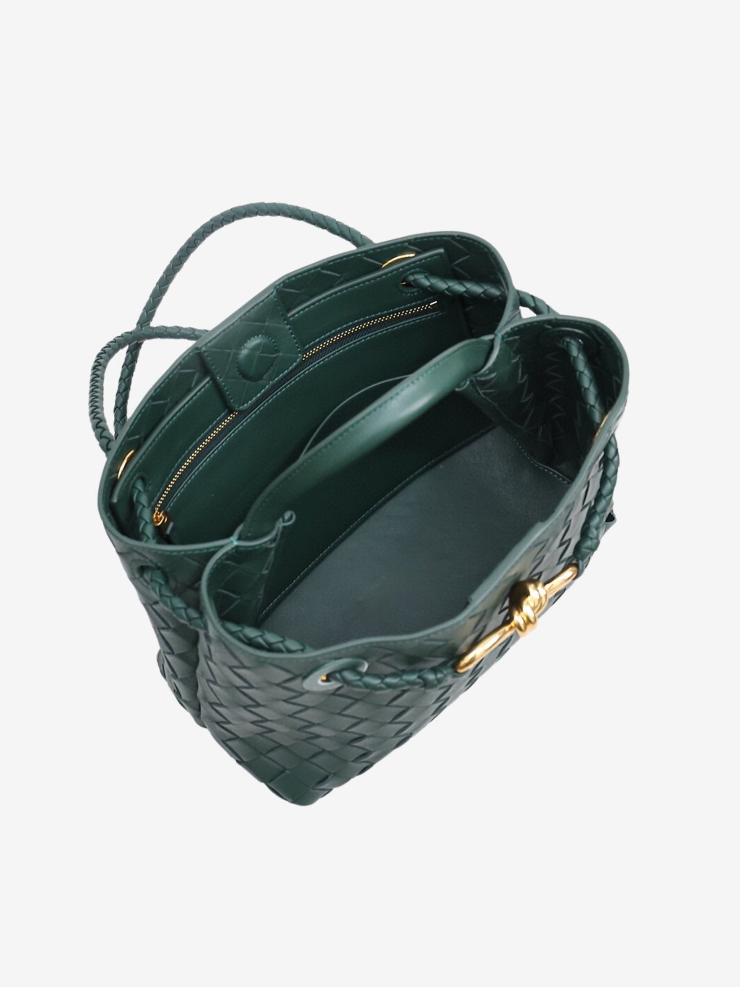 Woven Top-Handle Bag | Faux Leather | Gold Bow Accent