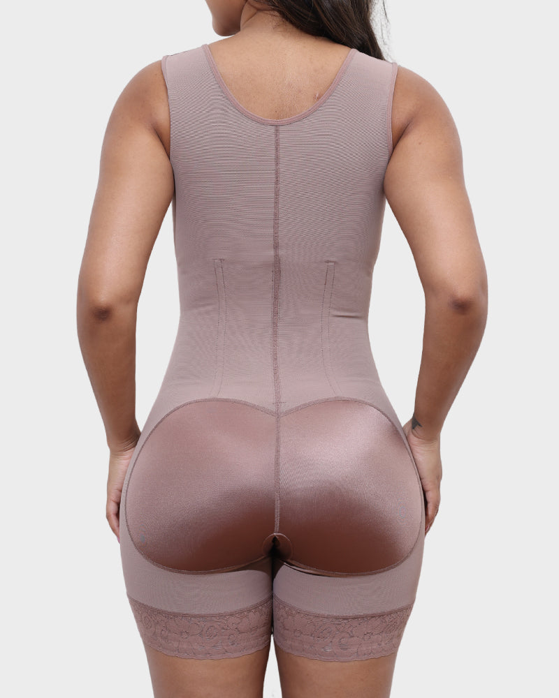 ContourCurve Bodysuit | Full Body Shaper | Zipper Front & Lace Trim