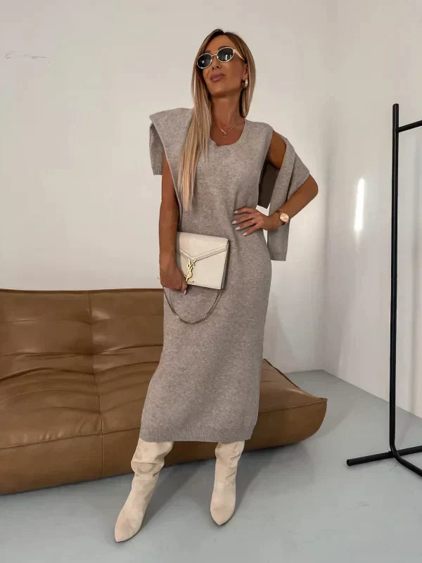 Knitwear Set | High-Neck Sweater & Skirt | Effortless Elegance