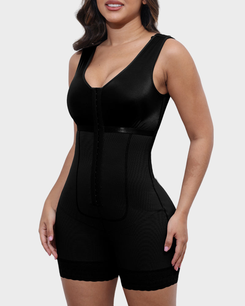 ContourCurve Bodysuit | Full Body Shaper | Zipper Front & Lace Trim