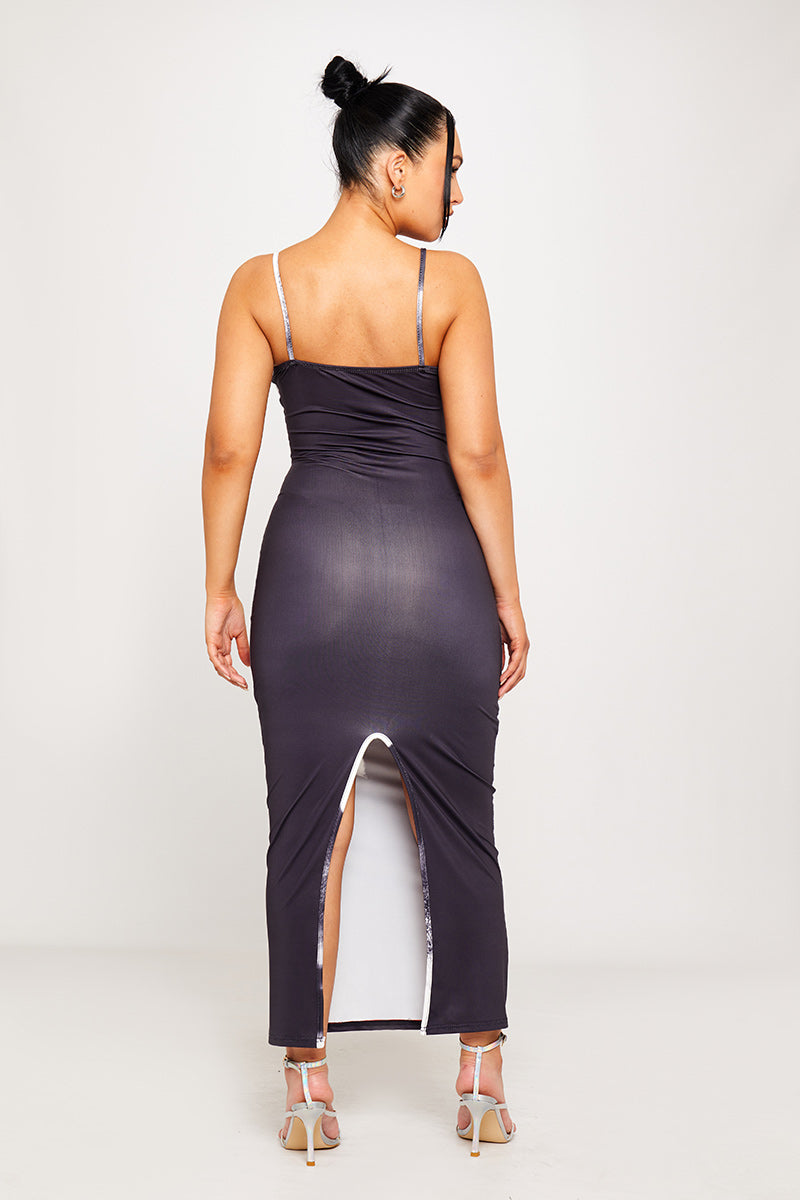 Black & White Abstract Print Strapless Maxi Dress | Sleek & Artistic | Modern Chic