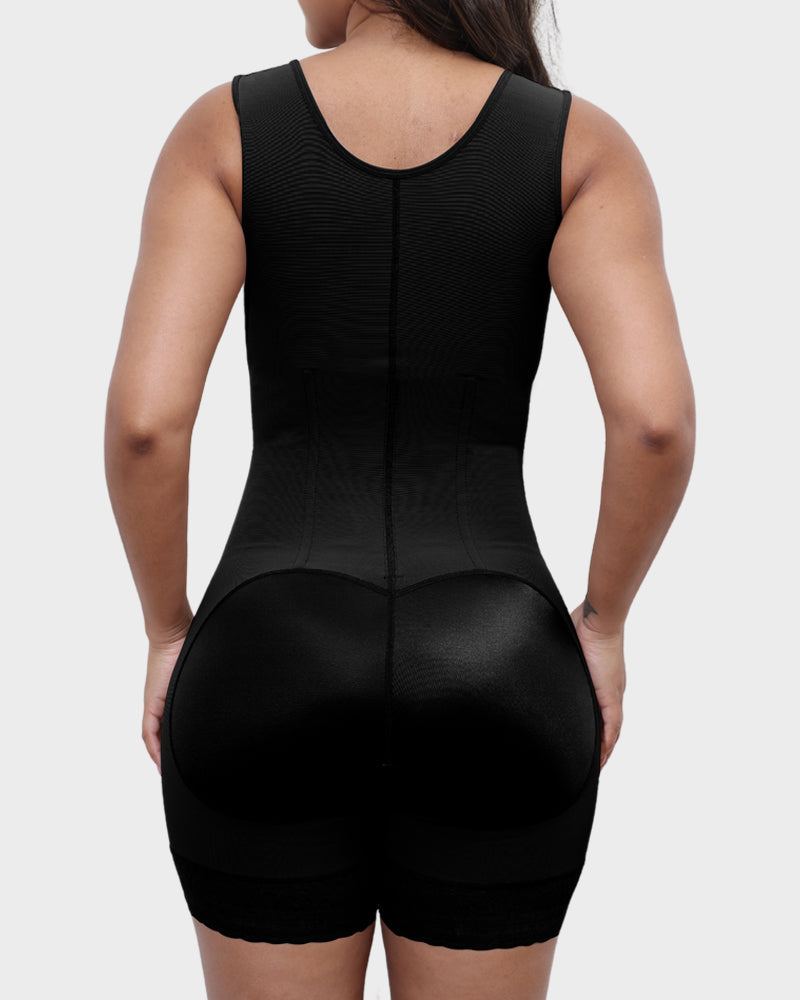 ContourCurve Bodysuit | Full Body Shaper | Zipper Front & Lace Trim
