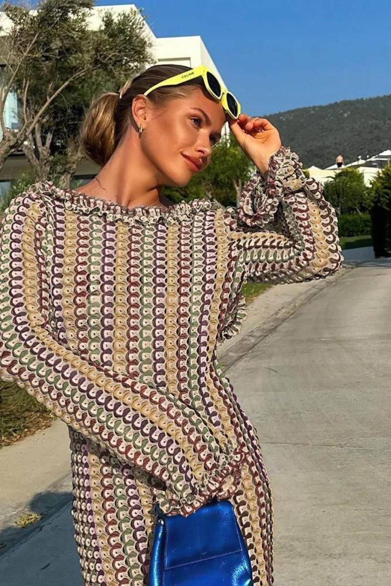Boho Maxi Dress | Lightweight Knit | Effortless Chic