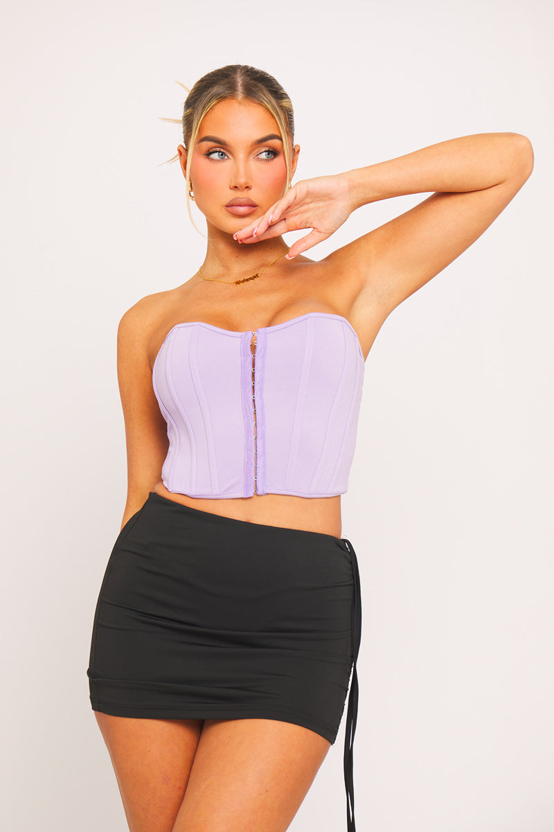Noir Co-ord Set | Corset Top & Ruched Skirt | Bold & Feminine