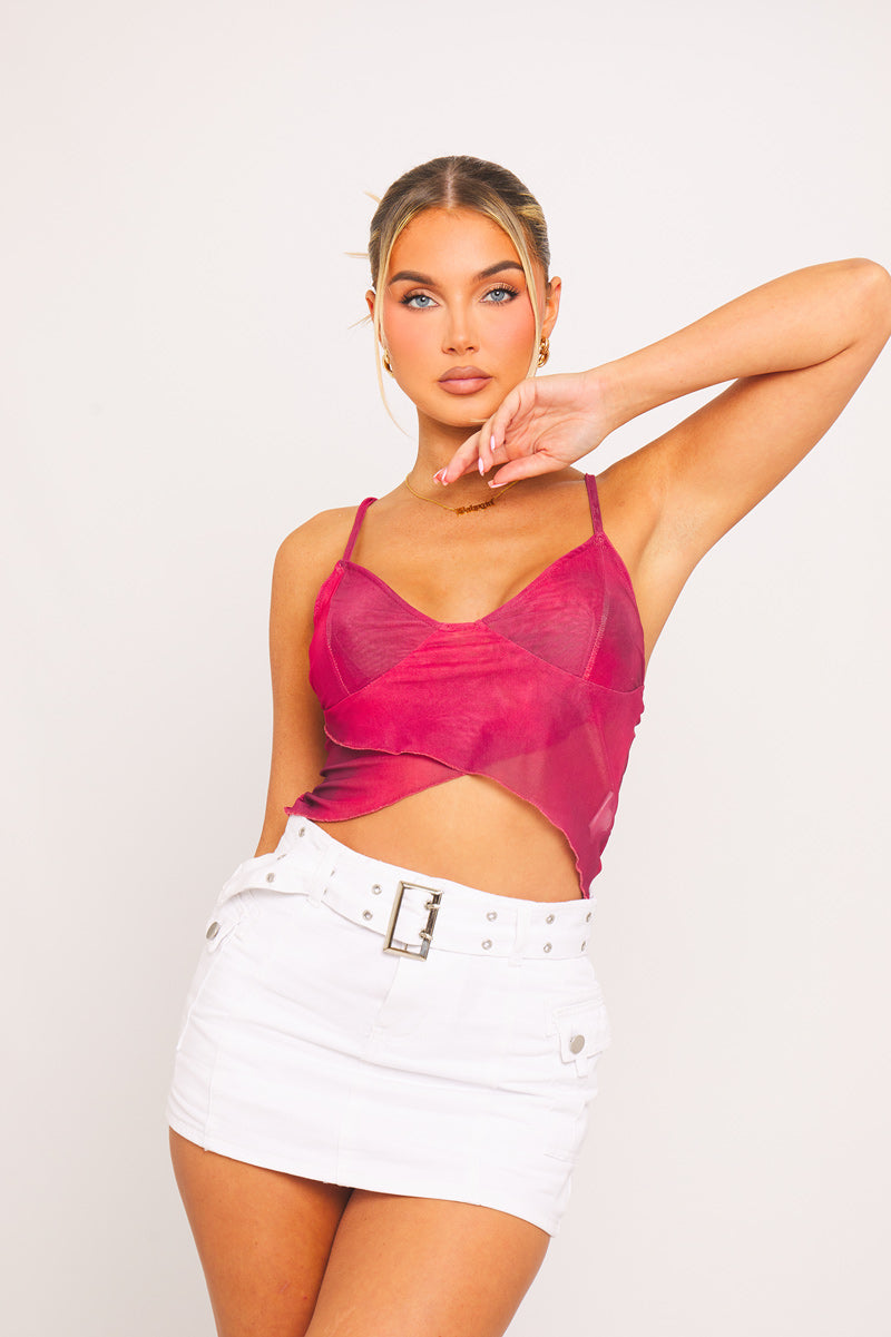 Viva Co-ord Set | Lace Wrap Top & Belted Mini Skirt | Flirty Contrast