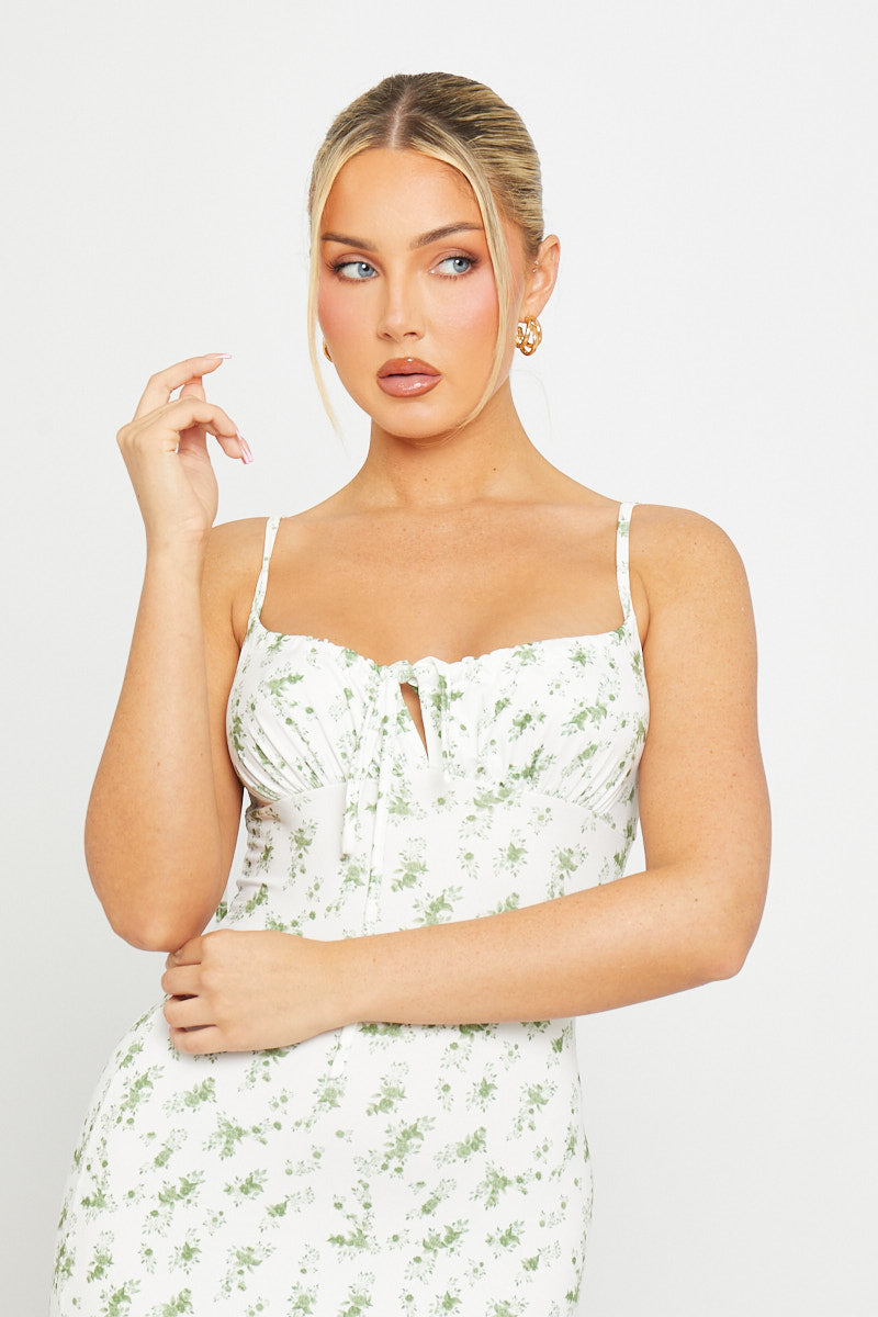 White Floral Print Maxi Dress | Romantic & Elegant | Effortless Grace