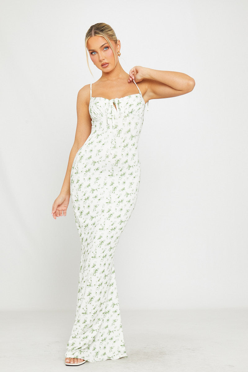 White Floral Print Maxi Dress | Romantic & Elegant | Effortless Grace