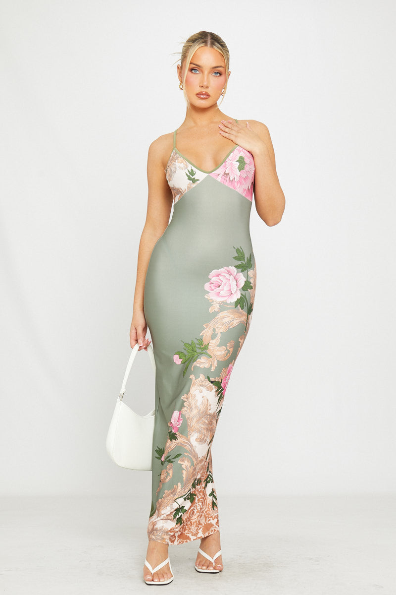 Floral Satin Maxi Dress | Romantic & Sophisticated | Sultry Elegance