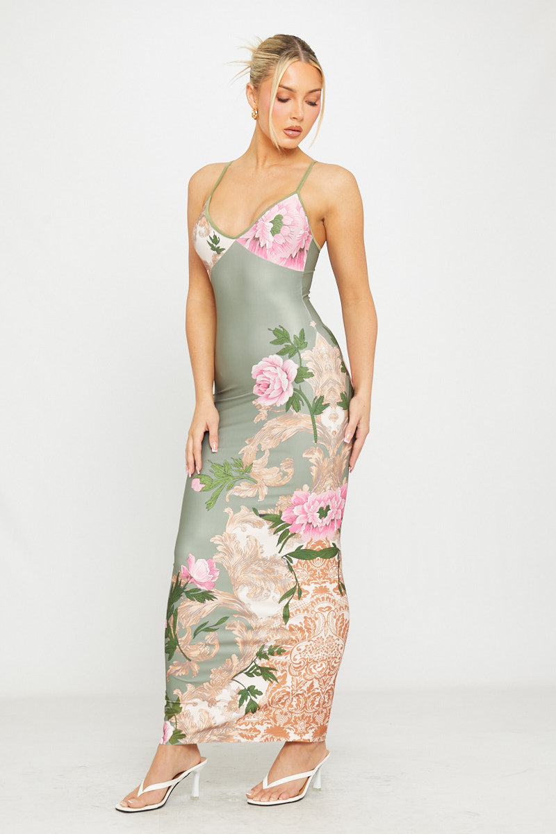 Floral Satin Maxi Dress | Romantic & Sophisticated | Sultry Elegance