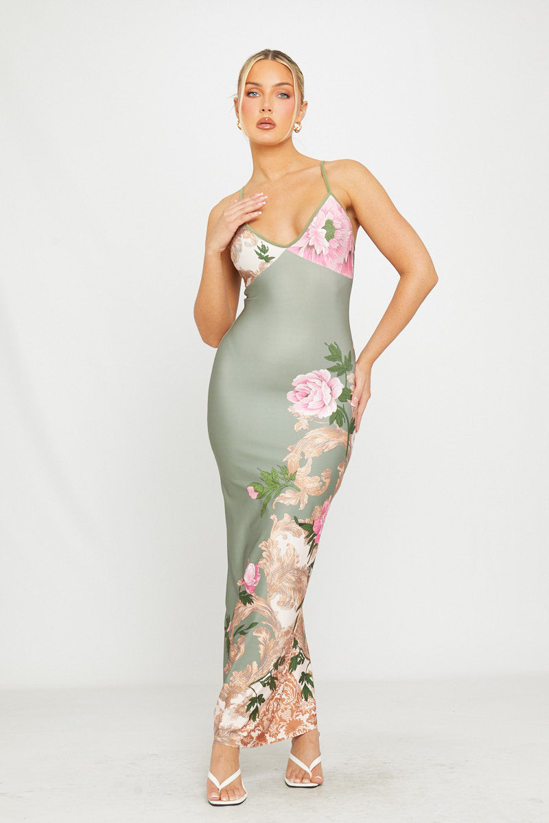 Floral Satin Maxi Dress | Romantic & Sophisticated | Sultry Elegance