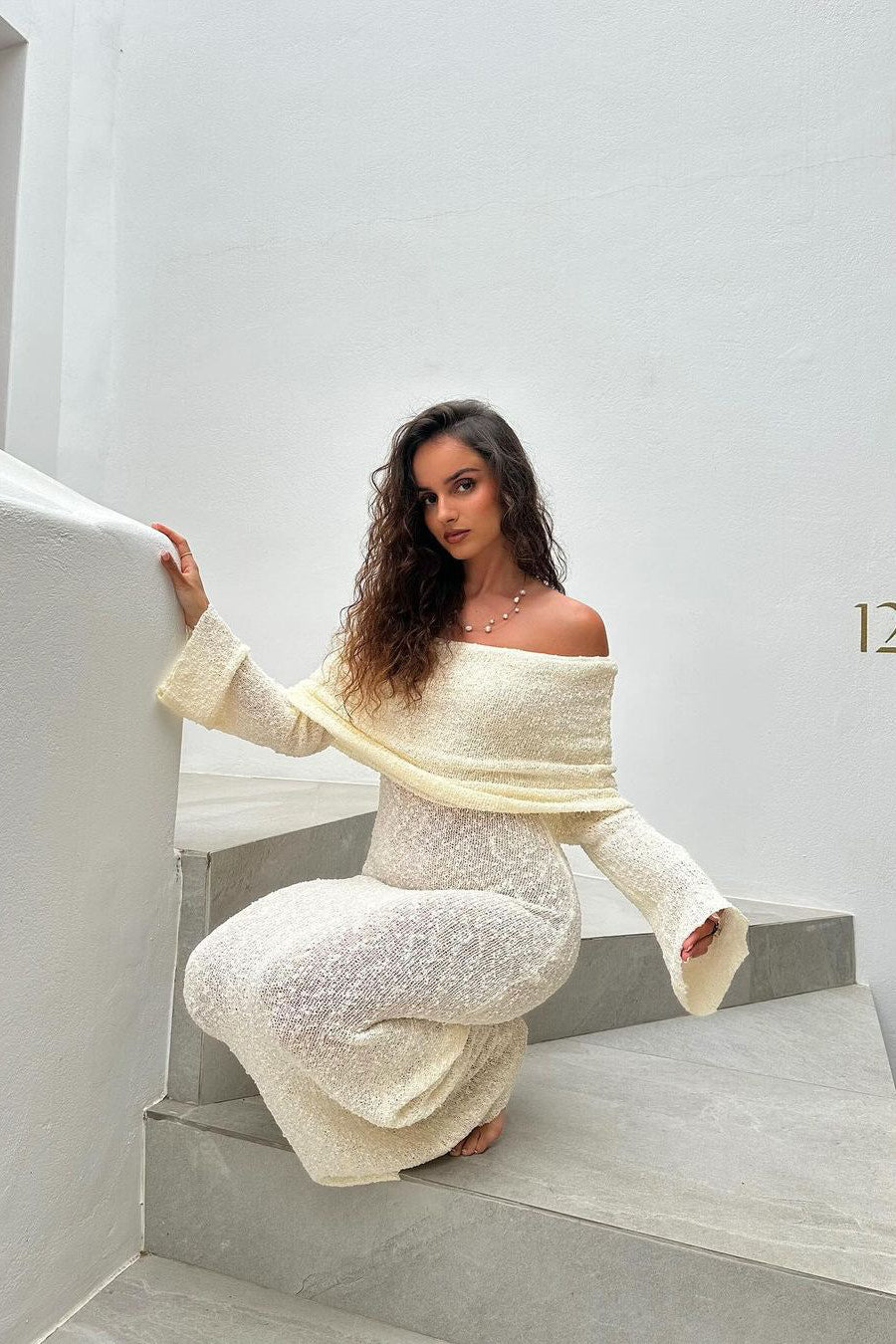 Off-Shoulder Knit Maxi Dress | Luxe & Cozy | Effortless Elegance