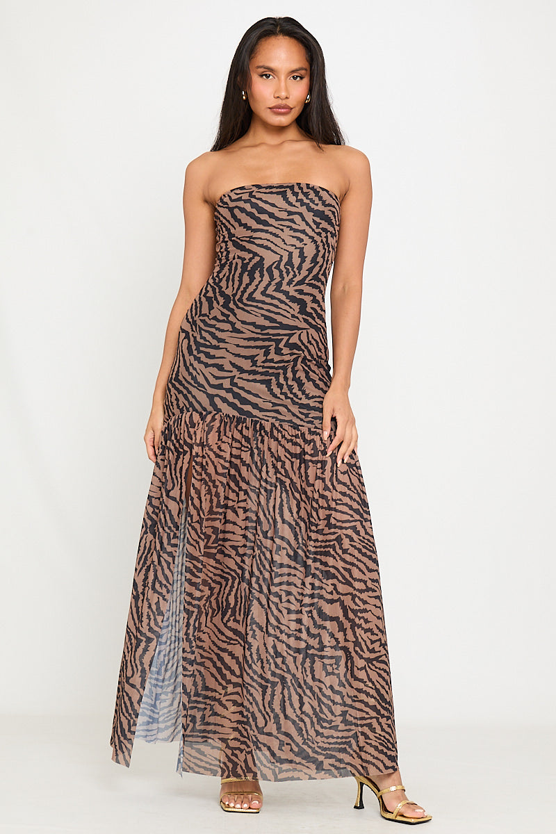 Strapless Animal Print Maxi Dress | Wild & Chic | Effortless Glam
