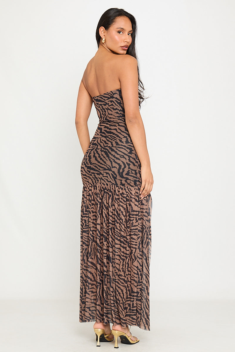 Strapless Animal Print Maxi Dress | Wild & Chic | Effortless Glam