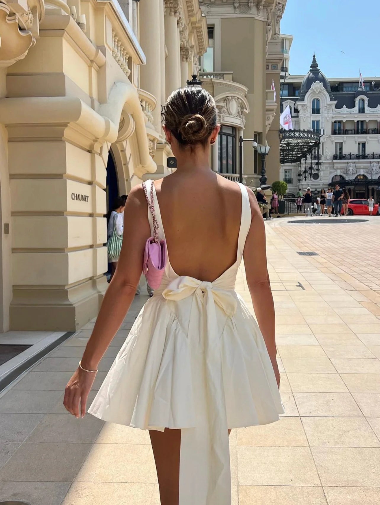 Backless Bow Skater Dress | Elegant & Playful | Perfect for Special Occasions
