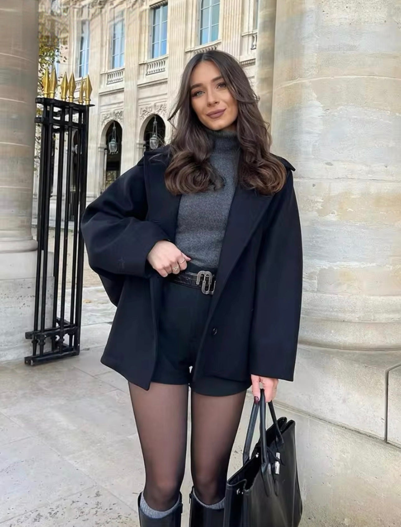 Cropped Wool Coat | Sculpted Silhouette | Parisian Street Style Staple