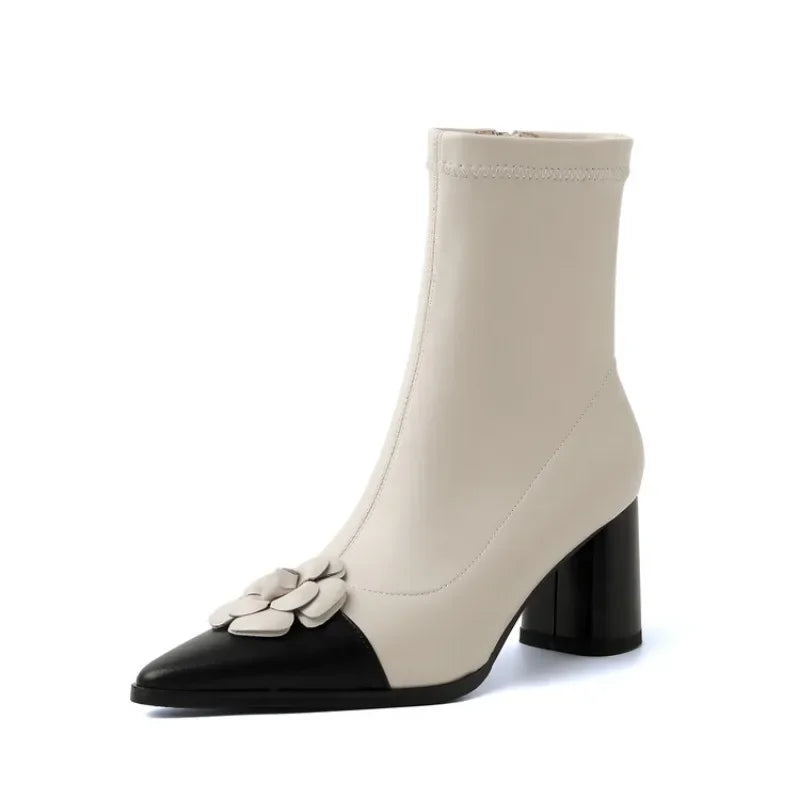 Two-Tone Ankle Boots | Chic & Sophisticated | Block Heel Comfort