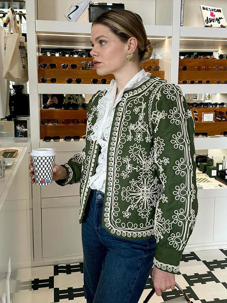Embroidered Quilted Jacket | Boho Luxe | Statement Outerwear