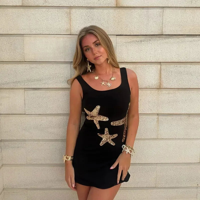 Starfish Embellished Mini Dress | Summer Glow | Beach Party Chic