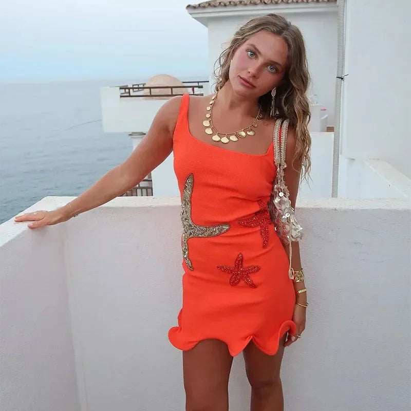 Starfish Embellished Mini Dress | Summer Glow | Beach Party Chic