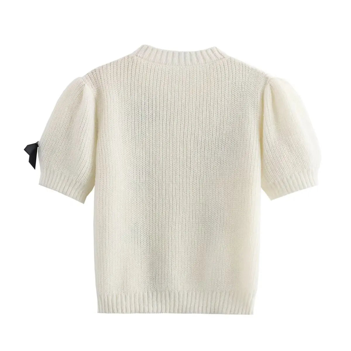 Bow-Embellished Knit Sweater | Feminine & Playful | Effortless Chic