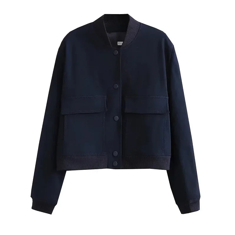 Minimalist Cropped Bomber Jacket | Tailored Edge | Effortless Chic