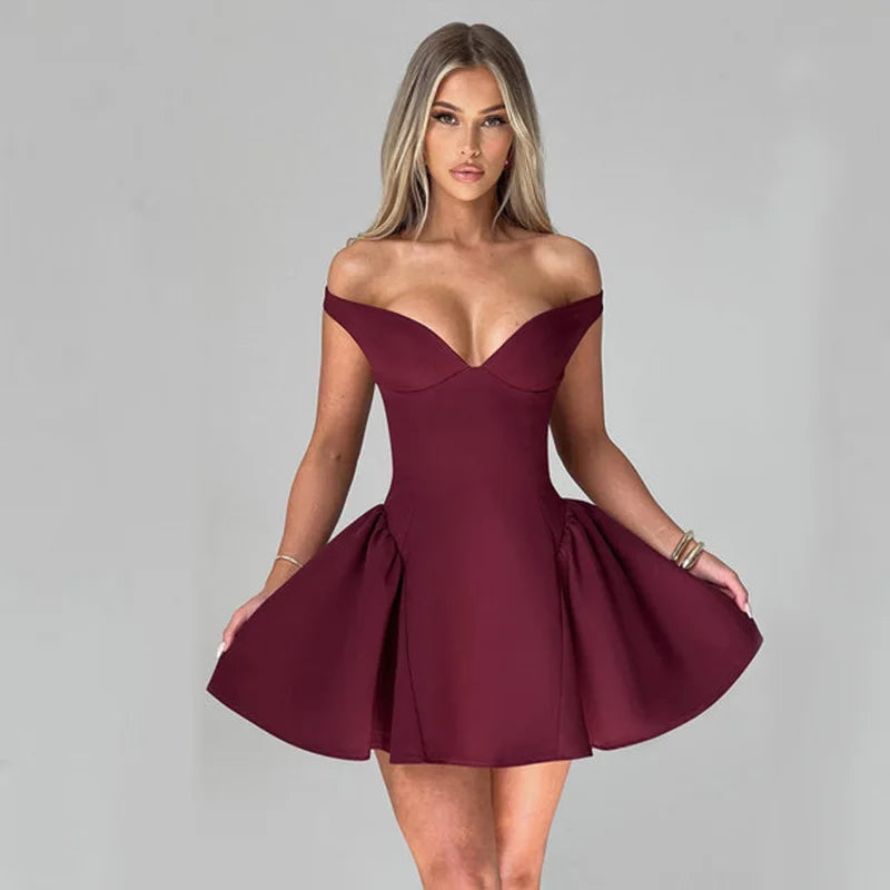 Off-Shoulder Mini Dress | Fit & Flare | Romantic Elegance