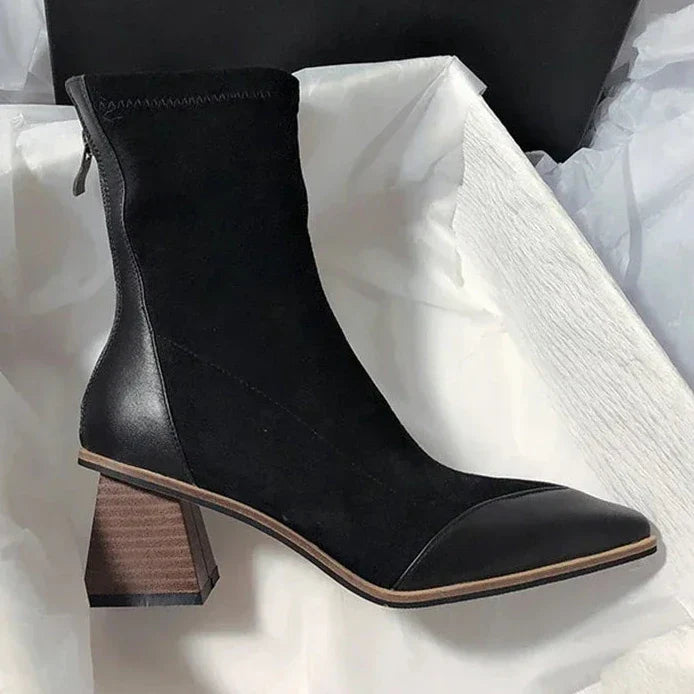Suede Ankle Boots | Pointed Toe & Block Heel | Chic & Versatile