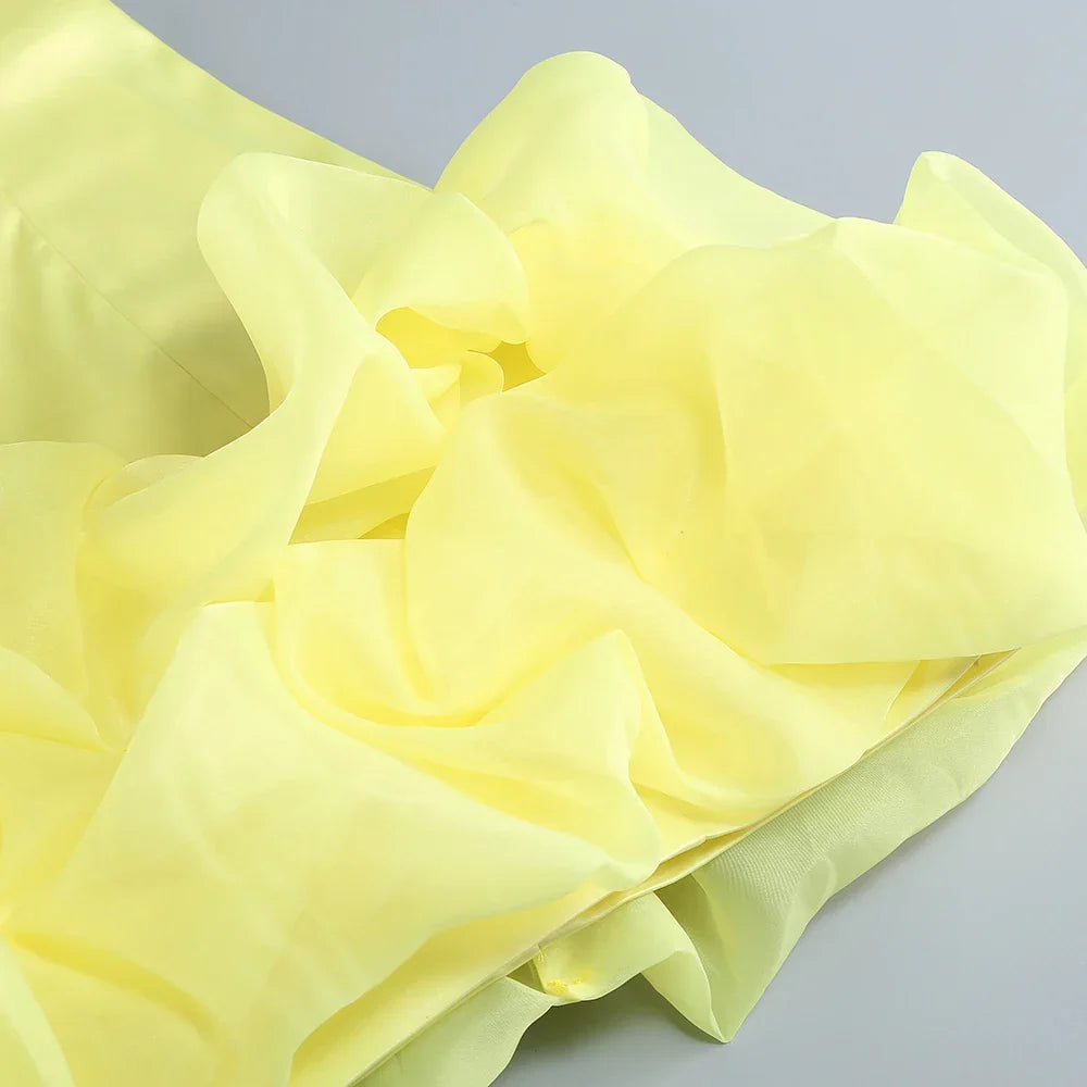One-Shoulder Ruffle Mini Dress | Bold & Glamorous | Organza Elegance