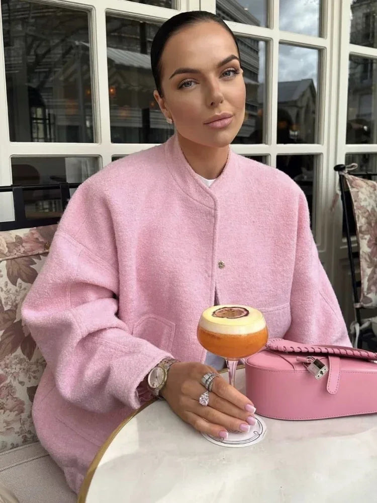 Oversized Wool Bomber Jacket | Luxe & Cozy | Vibrant Color Options