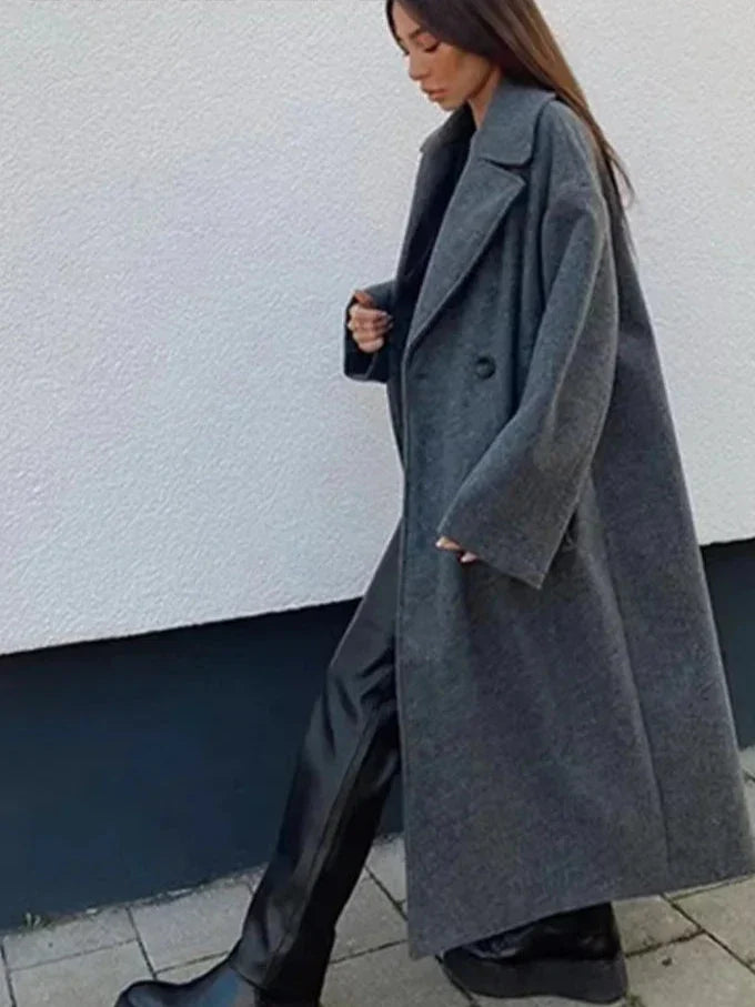Women's Long Wool Trench Coat | Elegant & Warm | Tailored Fit