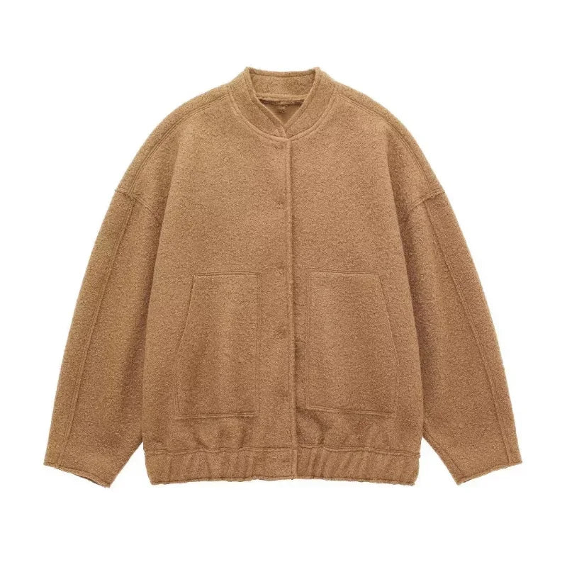 Oversized Wool Bomber Jacket | Luxe & Cozy | Vibrant Color Options