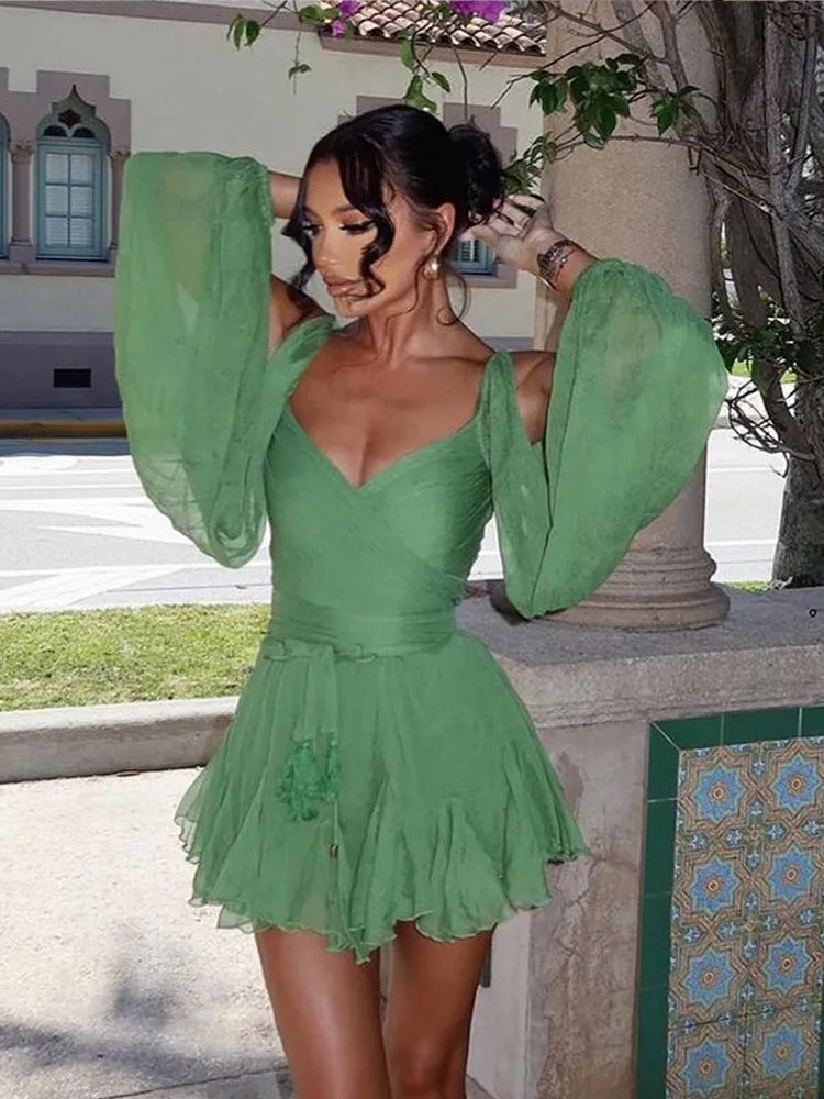 Puff-Sleeve Mini Dress | Bold & Flirty | Elegant Party Wear
