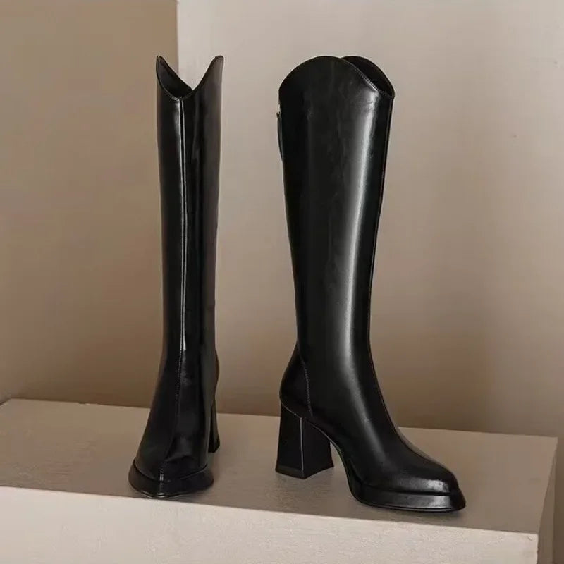 Knee-High Block Heel Boots | Sleek & Sophisticated | Versatile Style