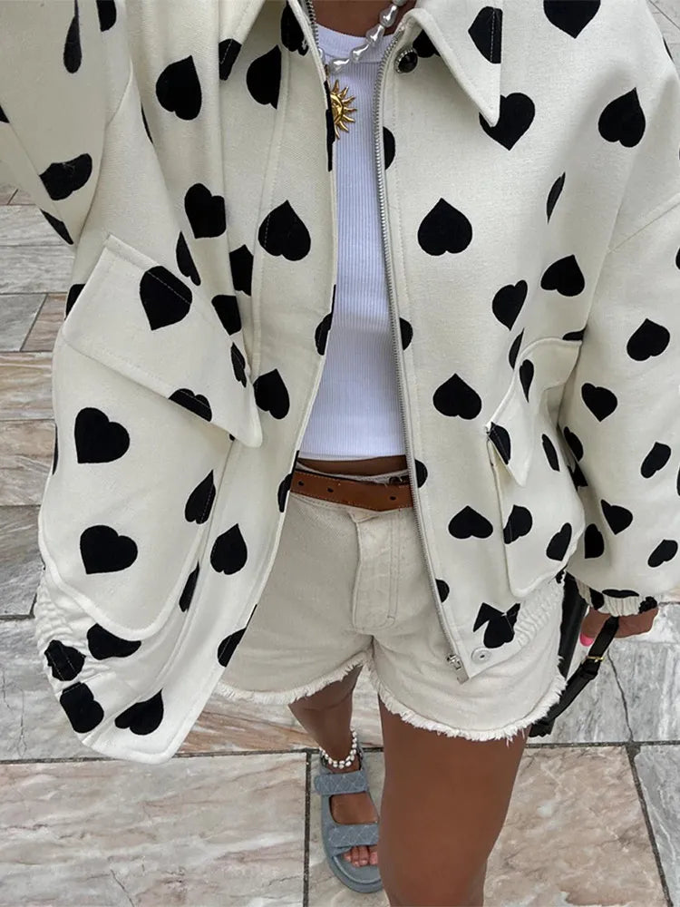 Dalmatian Faux Fur Jacket | Polyester | Cropped Statement Outerwear
