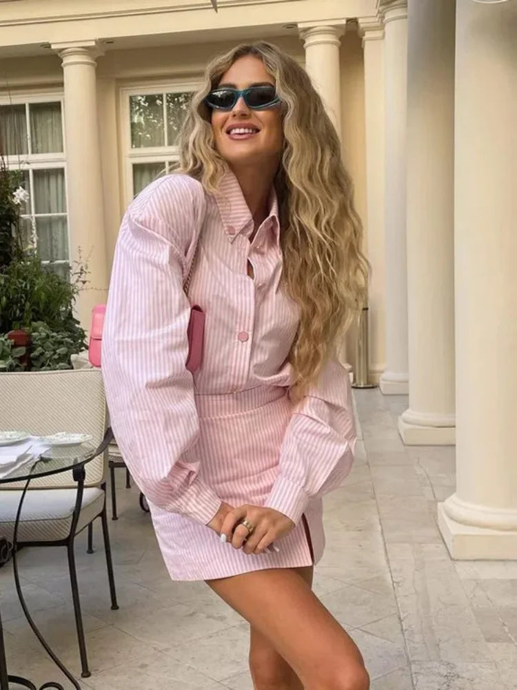 Striped Shirt Mini Dress | Button-Up | Chic & Tailored