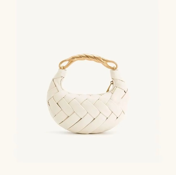 Women's Mini Woven Handbag | Chic & Elegant | Metal Handle
