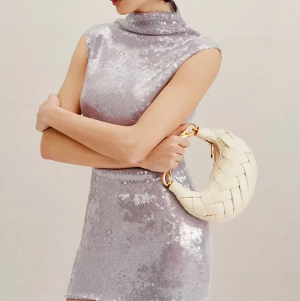 Women's Mini Woven Handbag | Chic & Elegant | Metal Handle