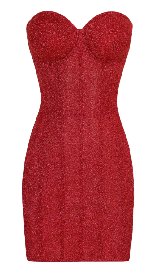 Women's Strapless Glitter Mini Dress | Glamorous & Flirty | Bodycon Fit
